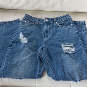 Classic Blue Distressed Women Jeans